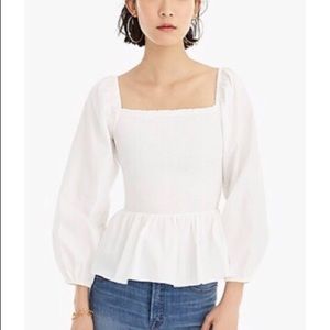 Thomas Mason for Jcrew long-sleeve smocked top